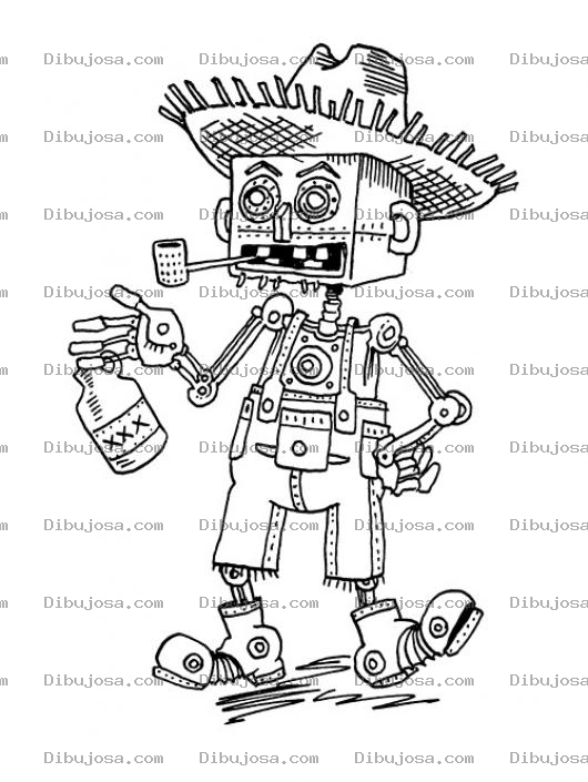 Dibujo para colorear Robotcampesino Dibujo De Robot Campesino Para Pintar Y Colorear Robot Granjero