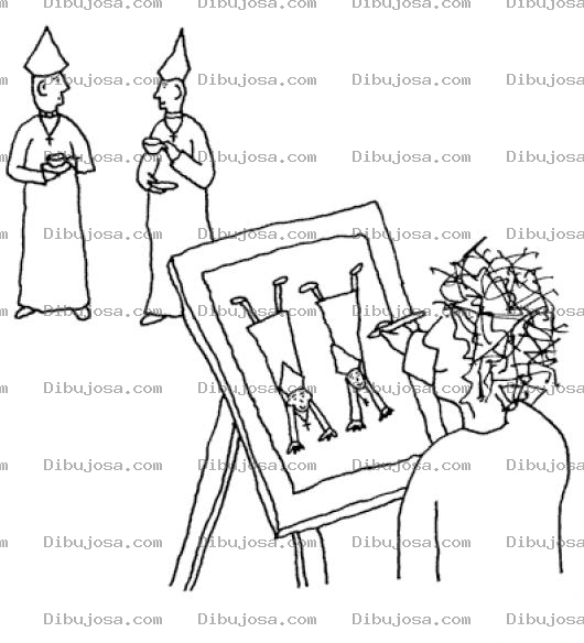 Dibujo para colorear Pintorbromista Dibujo De Un Pintor Bromista Para Pintar Y Colorear Un Caricaturista