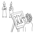 Dibujo para colorear Pintorbromista Dibujo De Un Pintor Bromista Para Pintar Y Colorear Un Caricaturista