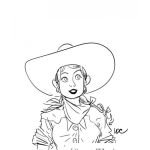 Dibujo para colorear Vaquerabonita Dibujo De Una Mujer Vaquera Bonita Para Pintar Y Colorear