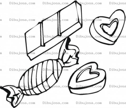 Dibujo para colorear Colorear chocolates y dulces
