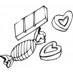 Dibujo para colorear Colorear chocolates y dulces