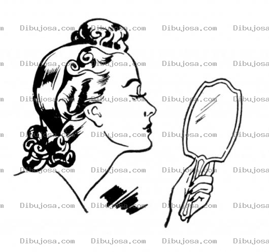 Dibujo para colorear Vanidosa Dibujo De Una Mujer Banidosa Viendose En Un Espejo Para Pintar Y Colorear Narcisa Narcisista
