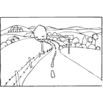 Dibujo para colorear Paisajespaisajes Dibujo Del Paisaje De Una Carretera Para Pinta Y Colorear Un Paizaje De Calle