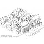 Dibujo para colorear Viviendas Dibujo De Casas Residenciales En Un Condominio Para Pintar Y Colorear Colonia Residencial