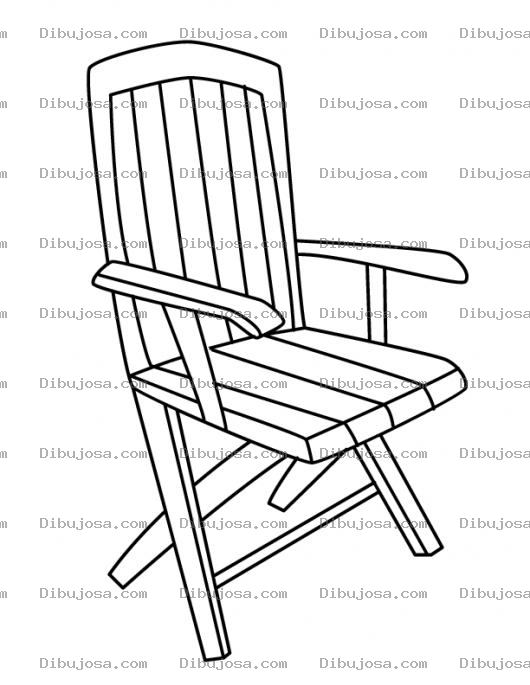 Dibujo para colorear Silla De Madera Para Pintar Y Colorear