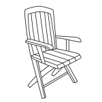 Dibujo para colorear Silla De Madera Para Pintar Y Colorear