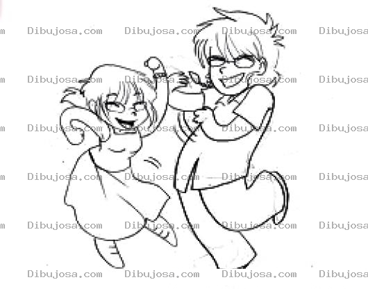 Dibujo para colorear Ninos Bailando Dibujo De Una Pareja De Chicos Bailando Para Pintar Y Colorear Ninosbailando