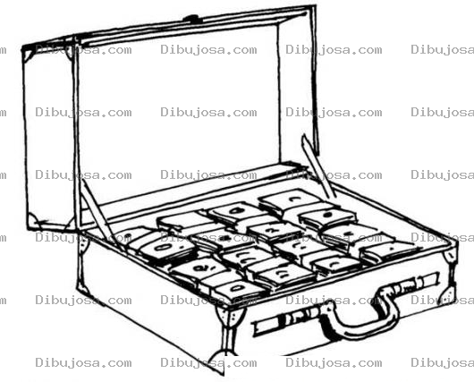 Dibujo para colorear Maletin Lleno De Dinero Para Pintar Y Colorear