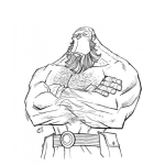 Dibujo para colorear Dibujo De Guardaespaldas Musculoso Cara De Simio Para Pintar Y Colorear