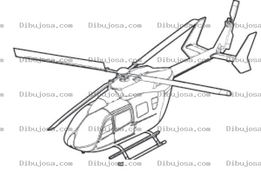 Dibujo para colorear Dibujo De Un Helicoptero Eurocopter Para Pintar Y Colorear