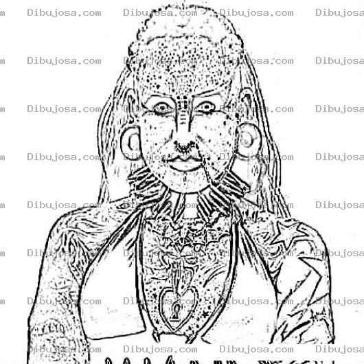 Dibujo para colorear Mujervampiro Dibujo De Maria Jose Cristerna La Mujer Vampiro Para Pintar Y Colorear Vampiresa