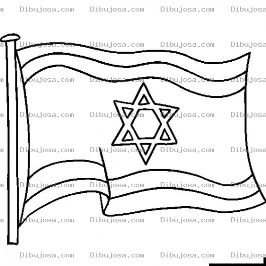 Dibujo para colorear Banderadeisrael Dibujo De La Bandera De Isarel Para Pintar Y Colorear Estrella De David