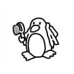 Dibujo para colorear Pinguinoaseado Dibujo De Pinguino Aseado Pulcro Y Limpio Con Implementos De Ducha Para Colorear