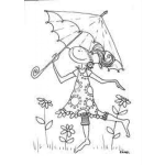 Dibujo para colorear Zipotia Con Sombrilla Para Colorear