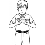 Dibujo para colorear Esponja Absirbente Dibujo De Un Hombre Con Una Esponja Para Pintar Y Colorear
