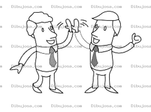 Dibujo para colorear Amigossocios Dibujo De Dos Socios Felices Saludandose Por Un Negocio Exitoso Para Pintar Y Colorear Sociosamigos Pareja De Socios 2socios