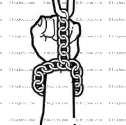 Dibujo para colorear Mano Con Cadenas Dibujo De Una Mano Encadenada Para Colorear Mano De Prisionero Con Una Cadena De Esclavitud En Su Muneca Que Lo Mantiene Esclavizado Y Privado De Libertad