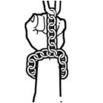 Dibujo para colorear Mano Con Cadenas Dibujo De Una Mano Encadenada Para Colorear Mano De Prisionero Con Una Cadena De Esclavitud En Su Muneca Que Lo Mantiene Esclavizado Y Privado De Libertad