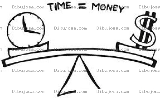 Dibujo para colorear Tiempoesdinero Divijo De Una Balanza Donde Se Mira El Tiempo Es Dinero Para Pintar Y Colorear Timeismoney