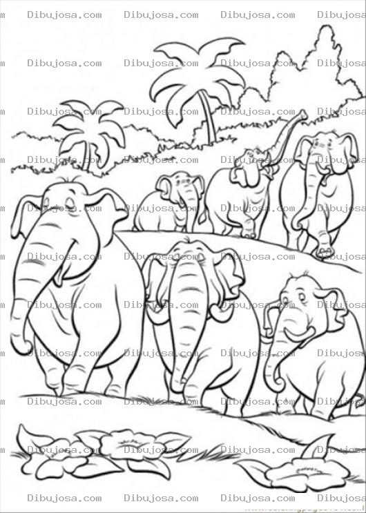 Dibujo para colorear Manada De Elefantes De La Era El Hielo Para Colorear