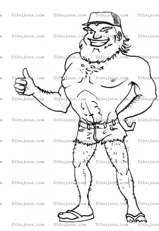 Dibujo para colorear Pedir Jalon Dibujo De Viejo Semi Desnudo Pidiendo Jalon En La Carretera Para Pintar Y Colorear Viejo Disque Sexy Haciendo Dedo Pidiendo Un Aventon