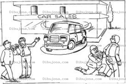 Dibujo para colorear Dibujo De Vendedores De Carros Con Gran Necesidad De Vender Para Colorear Vendedorurgido