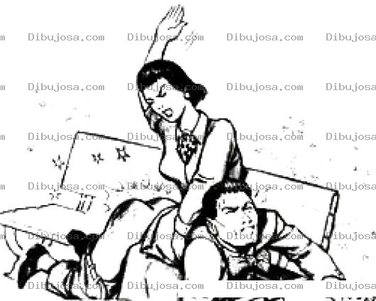Dibujo para colorear Nalgueada Nalguiada Dibujo De Una Mujer Nalgueando A Un Hombre Para Pintar Y Colorear Esposa Pegandole Al Esposo En Las Nalgas Por Mal Portado Para Colorear