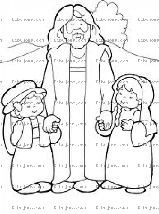 Dibujo para colorear Cristoamaalosinos Dibujo Cristiano De Jesus Con Dos Ninos Para Pintar Colorear Y Recordar Que Cristo Ama A Los Ninos