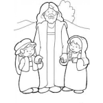 Dibujo para colorear Cristoamaalosinos Dibujo Cristiano De Jesus Con Dos Ninos Para Pintar Colorear Y Recordar Que Cristo Ama A Los Ninos