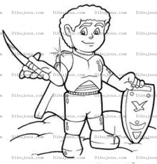 Dibujo para colorear Principecaballero Dibujo De Caballeroprincipe Para Pintar Y Colorear Principe Con Armadura Escudo Y Espada