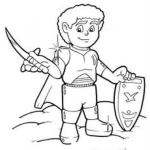 Dibujo para colorear Principecaballero Dibujo De Caballeroprincipe Para Pintar Y Colorear Principe Con Armadura Escudo Y Espada