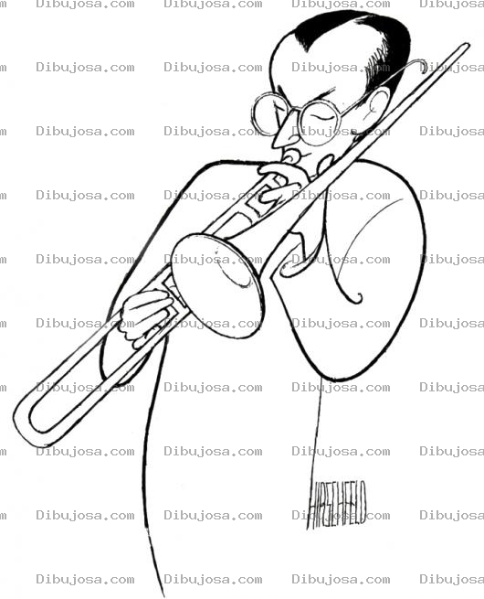 Dibujo para colorear Trompetista Dibujo De Un Hombre Con Una Trompeta Para Pintar Y Colorear Trompetero