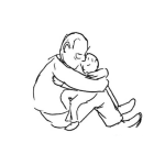 Dibujo para colorear Dibujo De Papa Abrazando A Su Hijo Para Pintar Y Colorear Papa Tierno Y Amoroso