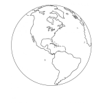 Dibujo para colorear Dibujodelmundo Para Pintar Y Colorear El Planeta Tierra Con Mapa De America
