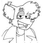 Dibujo para colorear Ratadestrabada Dibujo De Rata Punk Con Aretes En Las Orejas Para Pintar Y Colorear Rataemo Ratapunk Que Onda Ese Aliado