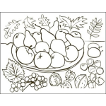 Dibujo para colorear Platodefrutas Dibujo De Comida Organica Un Plato De Frutas Con Peras Y Manzanas Para Pintar Y Colorear Comidaorganica