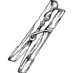Dibujo para colorear Ganchoderopa Dibujo De Un Gancho De Ropa De Madera Para Colorear Gancho De Tendedero