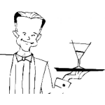 Dibujo para colorear Mesero Con Copa De Vino Para Colorear
