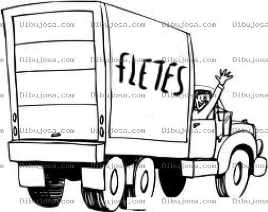 Dibujo para colorear Camion De Fletes Dibujo De Un Fletero Contento Porque Tiene Trabajo Para Pintar Y Colorear Se Hacen Fletes