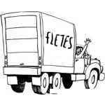 Dibujo para colorear Camion De Fletes Dibujo De Un Fletero Contento Porque Tiene Trabajo Para Pintar Y Colorear Se Hacen Fletes