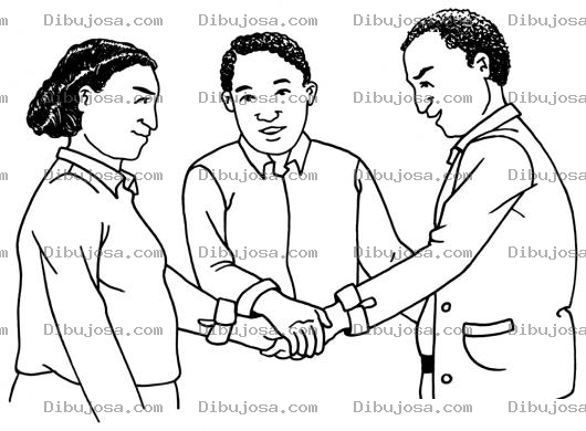 Dibujo para colorear Pacto De Amigos Dibujo De Tres Amigos Haciendo Un Pacto Para Pintar Y Colorear 3amigos Pactando
