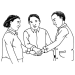 Dibujo para colorear Pacto De Amigos Dibujo De Tres Amigos Haciendo Un Pacto Para Pintar Y Colorear 3amigos Pactando