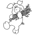 Dibujo para colorear Chiribiscos Cerdo Con Chiribiscos Para Pintar Y Colorear Marrano Con Chiriviscos