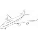 Dibujo para colorear Avion Desendiendo Dibujo De Avion En Desenso Aterrizando Para Pintar Y Colorear Avionen En Bajada
