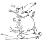 Dibujo para colorear Perro En Patineta Para Colorear