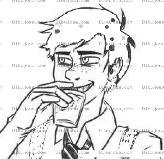 Dibujo para colorear Dibujo De Chico Con Vaso De Agua Para Colorear