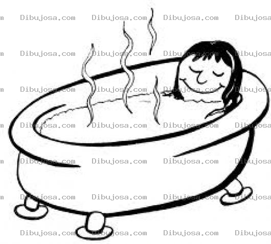 Dibujo para colorear Dibujo De Muner Tomando Un Bano De Agua Tibia En Una Tina Para Colorear