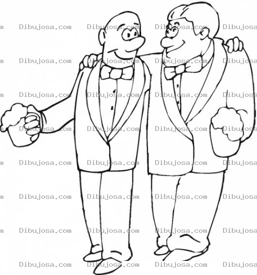 Dibujo para colorear Dibujo De Socios Tomando Cervez Para Pintar Y Colorear