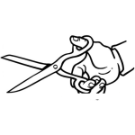 Dibujo para colorear Dibujo De Mano Con Tijeras Para Pintar Y Colorear Tijera En Mano